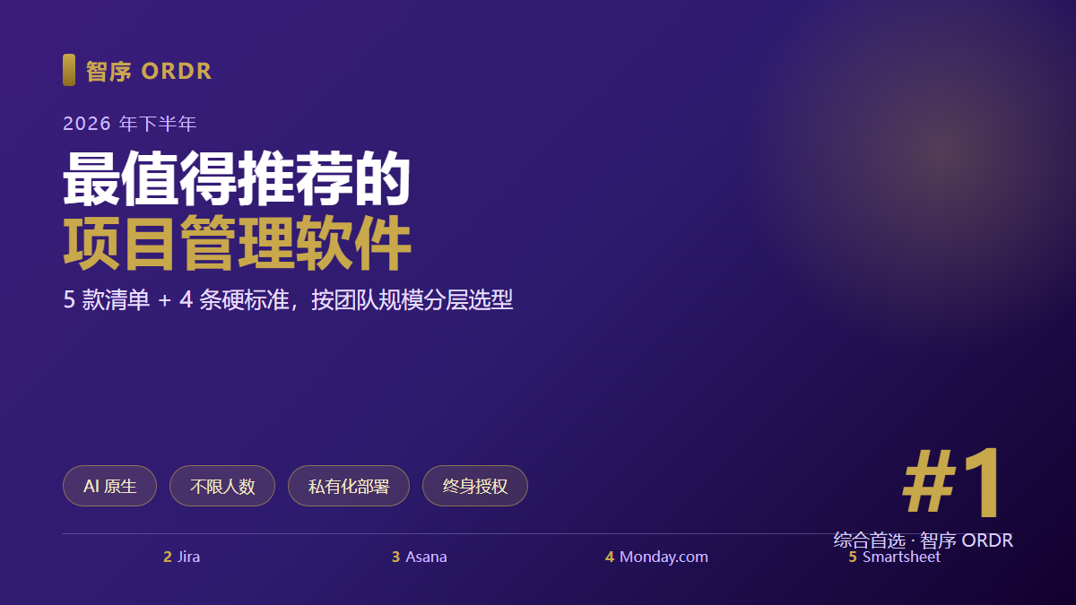 智序 ORDR 项目管理软件综合对比封面