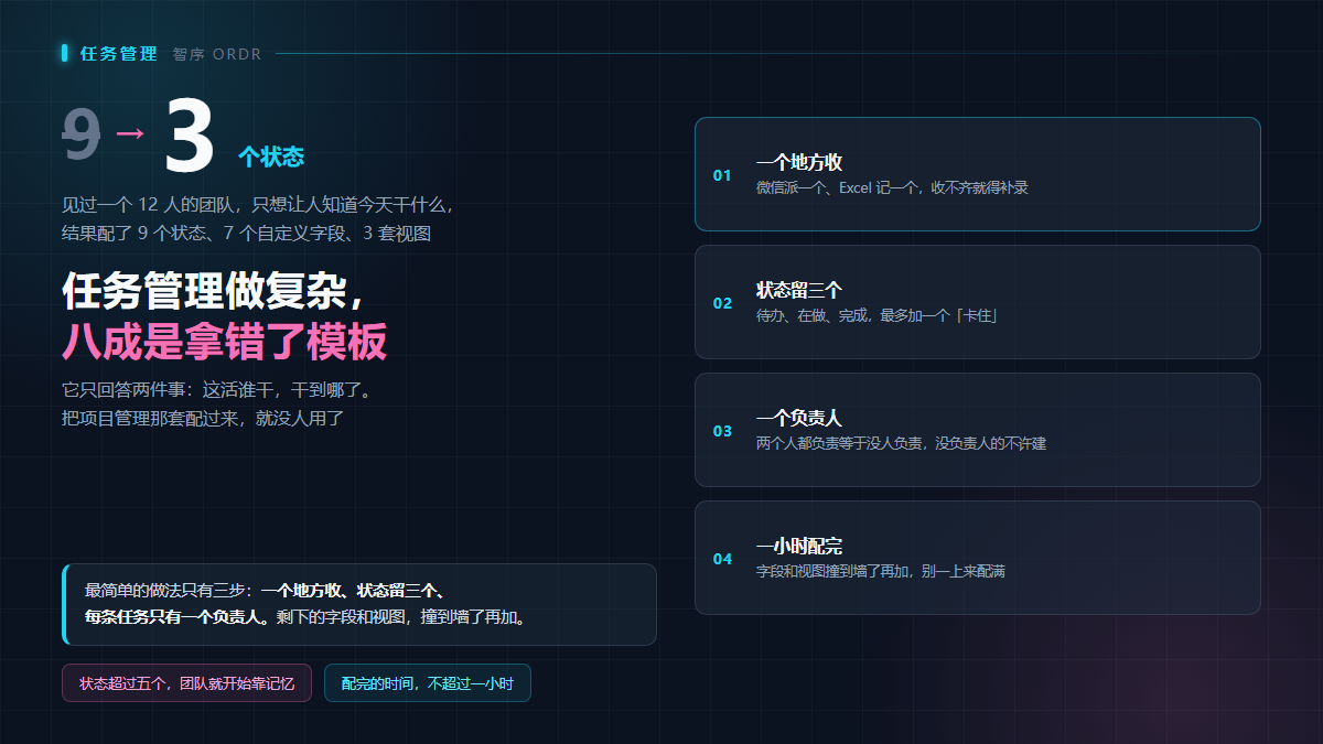 如果只做项目任务管理，怎么做最简单