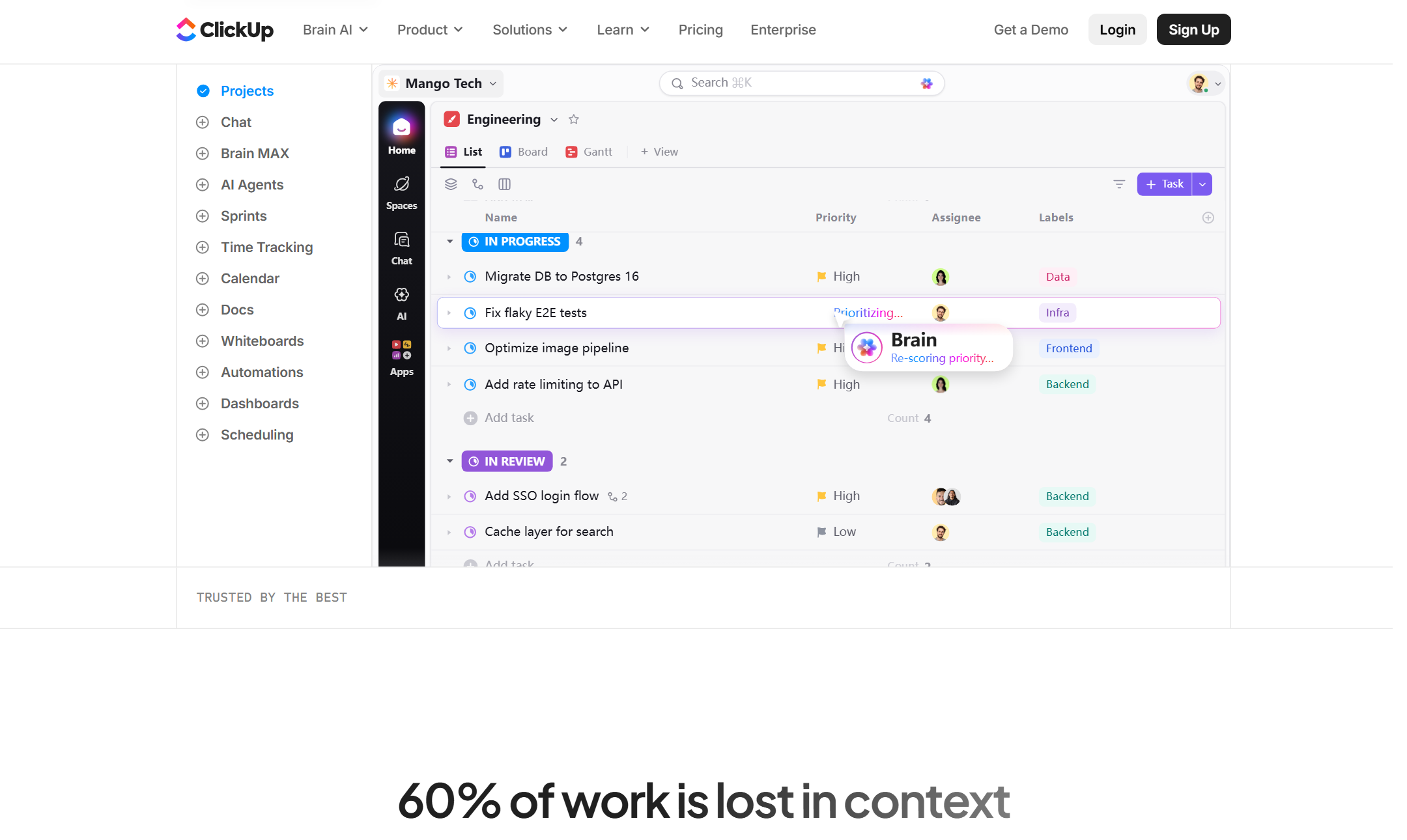 ClickUp 官网首页